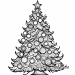Ornate Christmas Tree with Decorations Coloring Pages 4