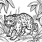 Panther Prowling through the Jungle Coloring Pages 1