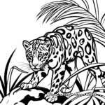 Panther Prowling through the Jungle Coloring Pages 2