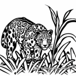 Panther Prowling through the Jungle Coloring Pages 3