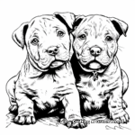 Pitbull Puppies Coloring Pages for Dog Lovers 2
