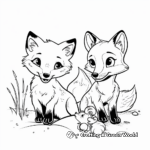 Playful Arctic Fox Coloring Pages 1