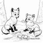 Playful Arctic Fox Coloring Pages 2