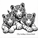 Playful Bengal Tiger Cubs Coloring Pages 4