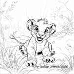 Playing Baby Lion in Jungle Coloring Pages 3
