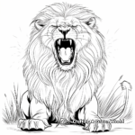 Powerful Roaring Lion Coloring Pages 1