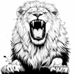 Powerful Roaring Lion Coloring Pages 2