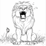 Powerful Roaring Lion Coloring Pages 3