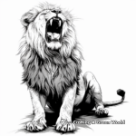 Powerful Roaring Lion Coloring Pages 4