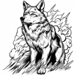 Powerful Thunder Wolf Coloring Pages 1