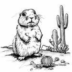 Prairie Dog and Cactus Coloring Pages 2