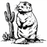 Prairie Dog and Cactus Coloring Pages 3