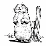 Prairie Dog and Cactus Coloring Pages 4