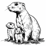 Prairie Dog Family Coloring Pages: Parents and Pups 2