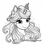 Princess and Unicorn Coloring Pages for Girls 1