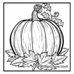Pumpkins and Autumn Leaves Coloring Pages 4