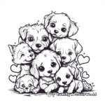 Puppy Love: Two playful puppies Coloring Pages 3