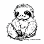Rainforest Scenery with Baby Sloth Coloring Pages 1