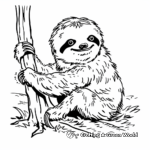 Rainforest Scenery with Baby Sloth Coloring Pages 4