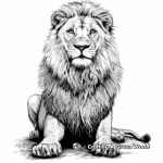 Realistic African Lion Coloring Pages 1