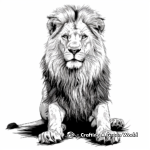 Realistic African Lion Coloring Pages 2
