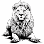 Realistic African Lion Coloring Pages 4