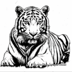 Realistic Bengal Tiger Coloring Pages 1