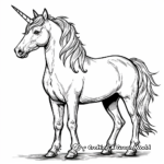 Realistic Graceful Unicorn Coloring Pages 1