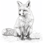 Realistic Red Fox Coloring Pages for Adults 3