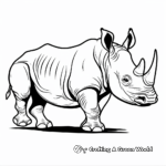 Realistic Rhino Coloring Pages 1
