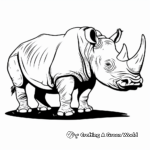 Realistic Rhino Coloring Pages 4
