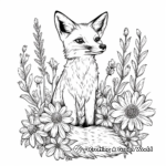 Red Fox with Flowers Coloring Pages 3
