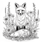 Red Fox with Flowers Coloring Pages 4