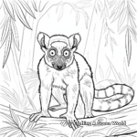 Red Ruffed Lemur in Jungle Setting Coloring Pages 4
