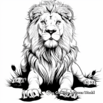 Relaxing Lion in the Savannah Coloring Pages 4