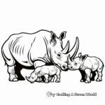 Rhino Family Coloring Pages: Male, Female, and Calves 4