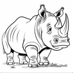 Rhino with Exotic Birds Coloring Sheets 2