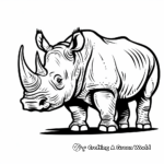 Rhino with Exotic Birds Coloring Sheets 3