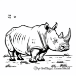 Rhino with Exotic Birds Coloring Sheets 4