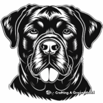 Rottweiler Face Coloring Pages: Capture Their Strength 2