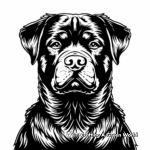 Rottweiler Face Coloring Pages: Capture Their Strength 3