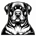 Rottweiler Face Coloring Pages: Capture Their Strength 4