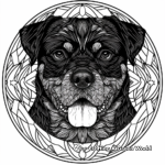 Rottweiler Portraits Mandala Coloring Pages 3