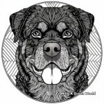 Rottweiler Portraits Mandala Coloring Pages 4