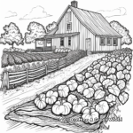 Rural Farmhouse and Gardens Coloring Pages 2