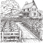 Rural Farmhouse and Gardens Coloring Pages 4