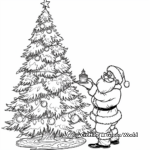 Santa Claus Decorating Christmas Tree Coloring Pages 1