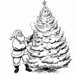 Santa Claus Decorating Christmas Tree Coloring Pages 3