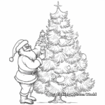 Santa Claus Decorating Christmas Tree Coloring Pages 4