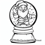 Santa Claus Snow Globe Coloring Pages for Kids 1